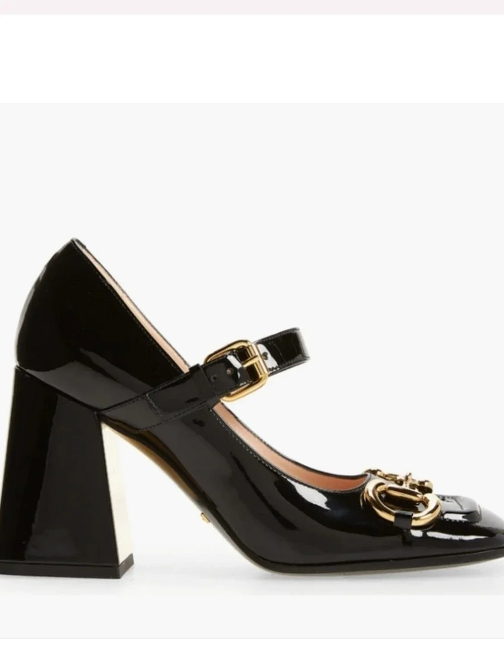 Gucci Baby Horsebit Patent Leather Mary Jane Pumps – Black – Size 36.5